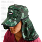 Boné Com Proteção Bipartido Camuflado Verde