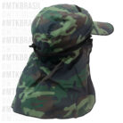 Boné Com Proteção Bipartido Camuflado Verde