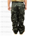 Calça Bermuda Amazon Kids Camuflada Verde