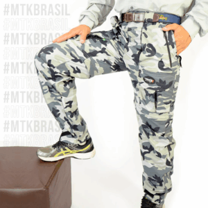 Calça Bermuda Amazon Camuflada Cinza